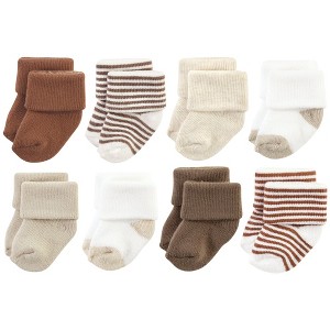 Hudson Baby Cotton Rich Newborn and Terry Socks, Neutral Brown - 1 of 4