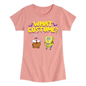 Girls' - SpongeBob SquarePants - What Costume Fitted Short Sleeve Graphic T-Shirt - 1 of 4