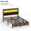 Besiost Bed Frame with Upholstered Storage Headboard, Bedframe with Charging Station and LED Light - 4 of 4