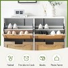 4 Flip Drawers Shoes Storage Cabinet Rattan Shoe Organizer with Metal Legs Freestanding Narrow Shoe Rack Cabinet for Entryway - 4 of 4