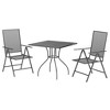 vidaXL Garden Dining Set Anthracite Steel Medium Foldable - 31.5" Table Length 2 Items - 3 of 4
