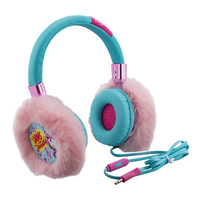 JoJo Siwa Slumber Party Fashion Faux Fur Kids Wired Headphones