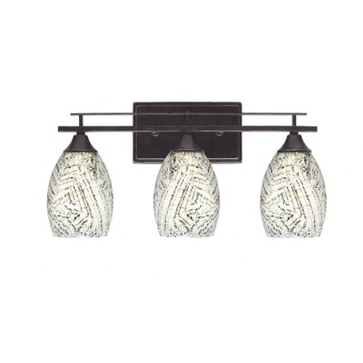Toltec Lighting Uptowne 3 - Light Vanity in  Dark Granite with 5" Natural Fusion Shade