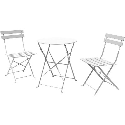 Whizmax Indoor/Outdoor 3-Piece Bistro Set Folding Table and Chairs Patio Seating