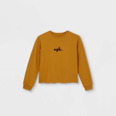 girls yellow long sleeve top