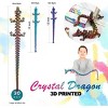 30" Large 3D Printed Dragon, Flexible Articulated Crystal Dragon Fidget Toy, Cool Big Dragon Toy, Huge 3D Printed Dragon Gift for Girls Boys Kids - 3 of 4