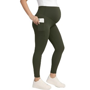 Women's Over the Belly Side Pocket Active Maternity Leggings | Motherhood Maternity - 1 of 4