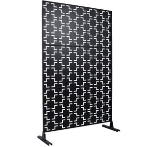 Grungis 76" H×48" W Freestanding Privacy Fence with Square Shape,Metal Outdoor Privacy Screen for Balcony,Patio,Garden - 1 of 4