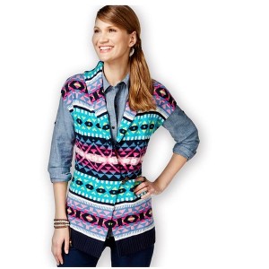 American Living Womens Fair-Isle-Print Sweater Vest - 1 of 1