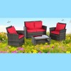 Mshliw 4-Piece Outdoor Patio Furniture Set, Garden Wicker Sofa with Tempered Glass Coffee Table, Poolside Lawn Chairs, Cushions, Modular Design - 4 of 4