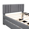 PAGED Full Size Platform Bed Modern Wooden Bed Frame with Twin Size Trundle and Pull Out 4-Layer Shelves for Bedroom - 4 of 4