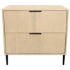 Moti Ren 2-Drawer Nightstand in Contemporary Aged Natural Finish on Solid Wood - 2 of 4