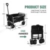 RISOKEYS Collapsible Folding Wagon Cart 220Lbs Capacity,With Adjustable Handle & All-Terrain Wheels for Beach,Camping,Outdoor - 3 of 4