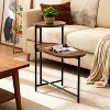 LIVAREEmlen Round Coffee Table with Storage Tray 2 Tier Oval End Tables Wooden Small Side Table for Living Room - 4 of 4