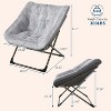 Folding Saucer Chairs for Adults, Comfy Lazy Chair with Metal Frame, 300 LB Capacity, No Assembly Required for Bedroom, Dorms, Apartments - 2 of 4