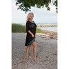 LA LEELA Women's Summer Vacation Beachwear Mini Bathing Suit Loose Party Swimsuit Cover ups Dress Medium-Large Black, Solid - 3 of 4