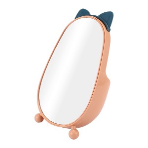 Unique Bargains Cartoon Cat Ears Desktop Cosmetic Mirror 1 Pc - 1 of 3