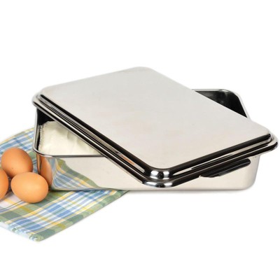 Heavy-Duty Stainless Steel Cake Pan with Snap-On Lid