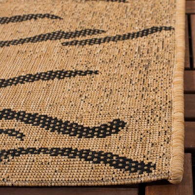 Gold and Black Animal Print Indoor/Outdoor Area Rug