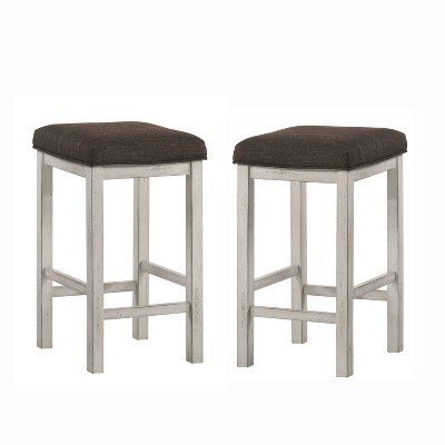 2pk Holmseth Counter Height Barstools Dark Walnut/Antique White - HOMES: Inside + Out