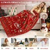 Lomsoe Christmas Blanket Flannel Holiday Blanket Xmas Deer Throw Blanket for Couch Bed Living Room, Christmas Reindeer Red. - 3 of 4