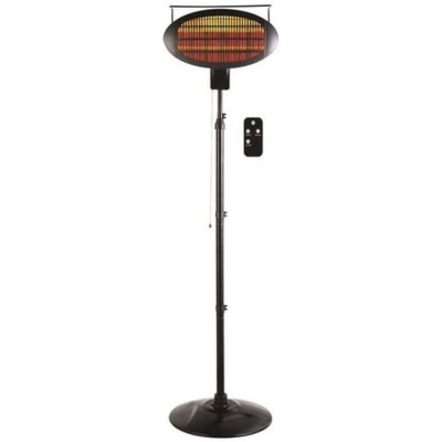 Optimus PHP-1500DIR Portable Outdoor Infrared Quartz Freestanding Patio Heater with Adjustable Height and 3 Halogen Heat Settings