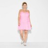 Women's Ruched Drop Waist Mini A-Line Dress - Wild Fable™ Pink - 2 of 3