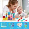Wooden Beads Sequencing Toy Set with Stacking Blocks and Lacing, STEM Activity for Ages 2-4 - 4 of 4