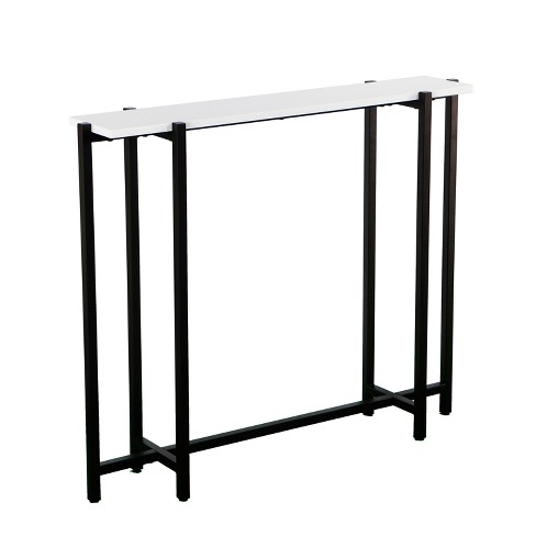 Hester Contemporary Narrow Console Table Black White Aiden Lane