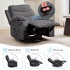 Oversized Recliner Chair, 360 Swivel Rocker Recliner, Manual Glider Chair with Cup Holder, Massage and Heat, Small Single Sofa Chairs - 3 of 4