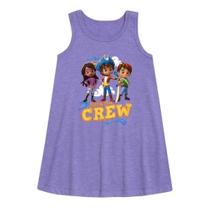 Girls' - Santiago of The Seas - Join The Crew Graphic Sleeveless Aline Dress - 1 of 3