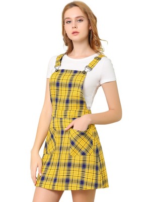Allegra K Women's Causal Adjustable Strap Above Knee Suspender Skirts