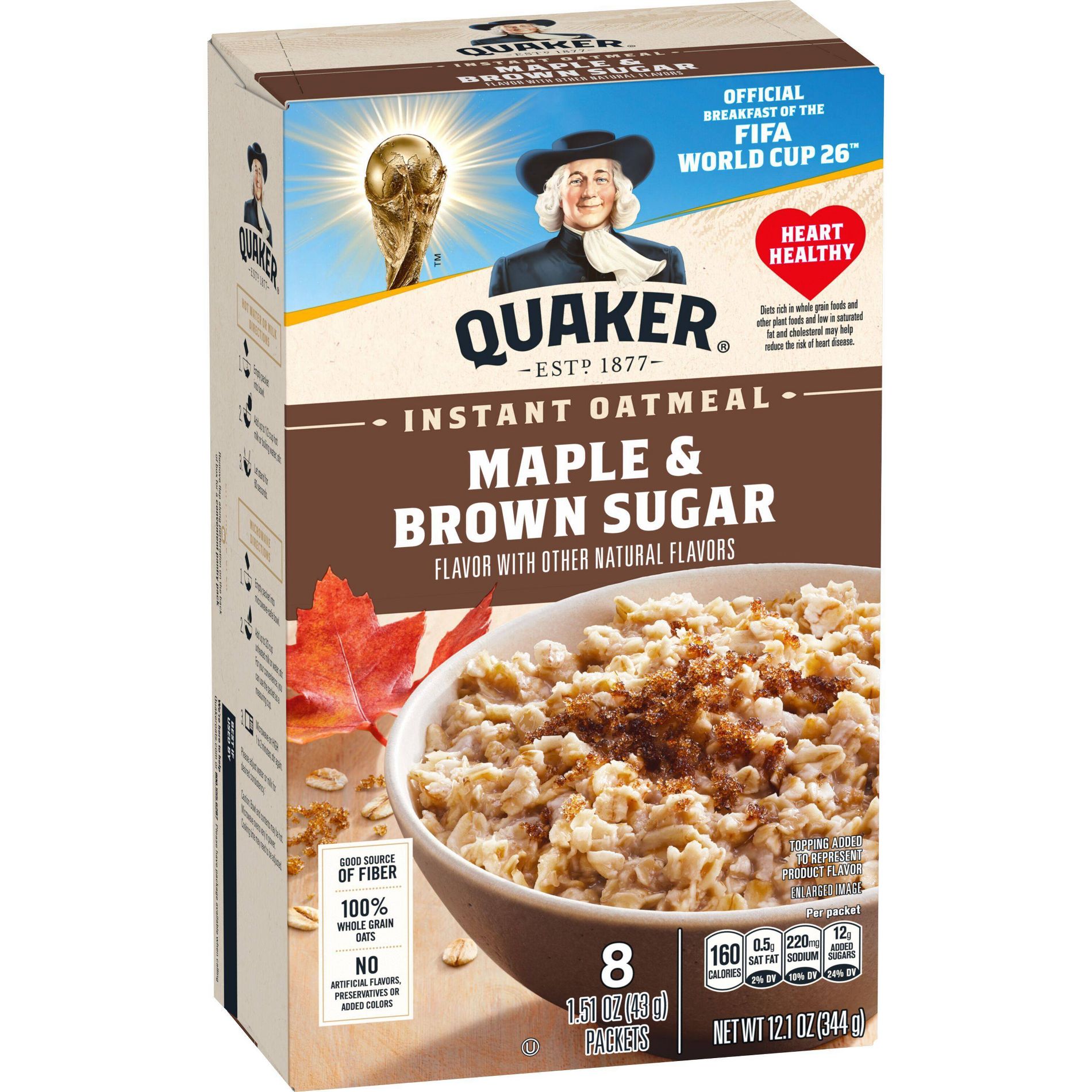 Quaker Instant Oatmeal Maple Brown Sugar 8ct