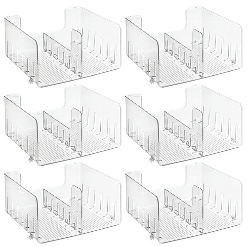 Mdesign Stackable Closet Plastic Storage Organizer Divider, 6 Pack ...