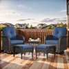 Belord 5 Pieces Outdoor Patio Furniture Set, Luxury High Back Wicker Swivel Glider Patio Chairs Set of 2 with Ottoman and Side Table for Porch Balcony - 2 of 4