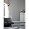 FC Design Modern Standing Adjustable Floor Lamp with Metal Dome Shade and Black Marble Base in Brass Gold Finish - Brass Gold - 3 of 4