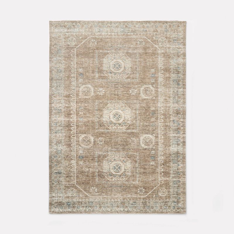 Distressed Persian Woven Area Rug Brown - Threshold™ designed with Studio McGee, 1 of 6