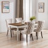 LOVMOR 27.4"Upholstered Wing-Back Dining Chair with Backstitching Nailhead Trim and Solid Wood Legs,Set of 2,Gray - 3 of 4