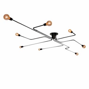 13" x 26" x 9" 8-Light Electodyte Pendant Black - Warehouse Of Tiffany: Modern Edison Bulb, Metal Fixture - 1 of 4