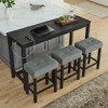 Aukfa 4-Piece Multi-Functional Dining & Bar Table Set with Built-in Power Outlet - Modern Space-Saving Solution for Living Rooms - 2 of 4
