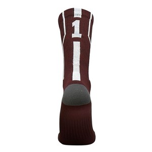 Mk Socks Player ID Jersey Number SINGLE Crew Sock - Maroon, White - 1 of 1