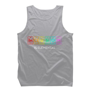 Adult Design By Humans Inclusion is Elemental Flag Rainbow Periodic Table By CyanidieTank Top - 1 of 2