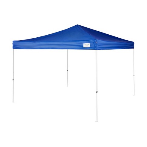 10'x10' RAPID PUSH V-Series 2 Pro Instant Canopy Kit  Blue, 100 Sq. Ft. of Shade, Straight Leg, Incudes Roller Bag