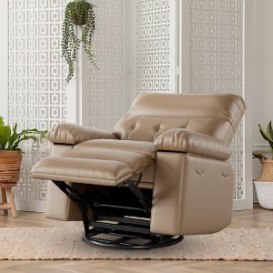 Lift Recliner Chair, PU Leather 360°Swivel Recliner with Massage and Heat, Rocking Sofa Seat for Living Room, Bedroom - 1 of 4