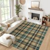 Washable Rugs for Living Room Plaid Classic Non Slip Large Rug for Bedroom Decor Soft Low Pile Carpet - 3 of 4
