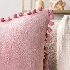 PAVILIA Set of 2 Pom Pom Throw Pillow Covers, Decorative Pompom Fringe Square Cushion Cases for Couch Sofa Bed - 3 of 4