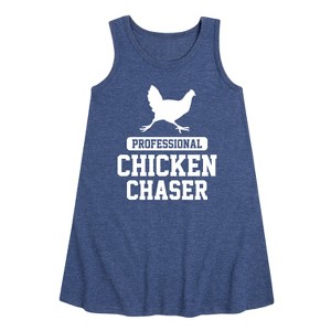 Girls' - Instant Message - Professional Chicken Chaser Graphic Sleeveless Aline Dress - 1 of 4