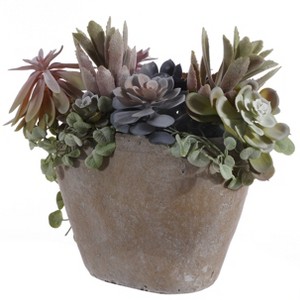 Artificial Plant - Faux 13" Potted Succulent Plant - FXP1010 - Green/Brown - Safavieh - 1 of 3