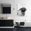 Stupell Industries Pug Bathroom Splash Canvas Wall Art - 2 of 4