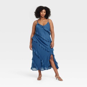Women's Ruffle Maxi Slip Dress - A New Day™ - 1 of 3